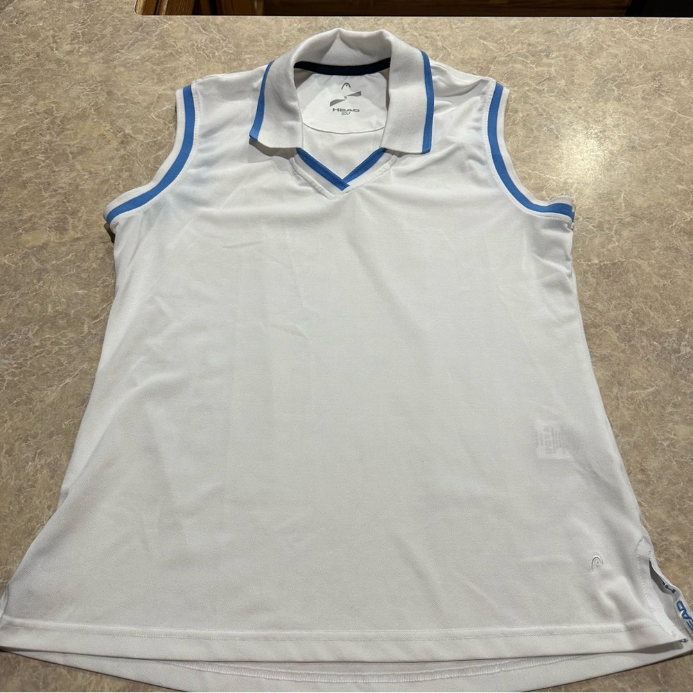 Head White Polo Shirt with Blue Accents